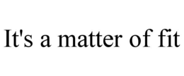 IT'S A MATTER OF FIT trademark