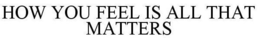 HOW YOU FEEL IS ALL THAT MATTERS trademark
