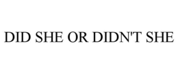 DID SHE OR DIDN'T SHE trademark