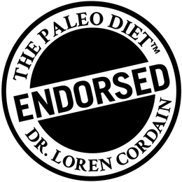 THE PALEO DIET(TM) ENDORSED DR. LOREN CORDAIN trademark