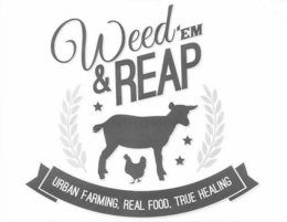 WEED'EM & REAP URBAN FARMING, REAL FOOD, TRUE HEALING trademark