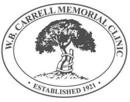 W.B. CARRELL MEMORIAL CLINIC · ESTABLISHED 1921 · trademark
