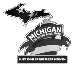 MICHIGAN. THE GREAT BEER STATE. JULY ISMI CRAFT BEER MONTH trademark