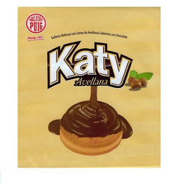 GALLETAS PUIG DESDE 1911 GALLETAS RELLENAS CON CREMA DE AVELLANAS CUBIERTAS CON CHOCOLATE KATY AVELLANA trademark