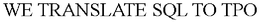 WE TRANSLATE SQL TO TPO trademark