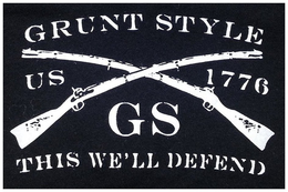 "GRUNT STYLE", "THIS WE'LL DEFEND"; "GS", "US""1776" trademark