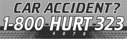 CAR ACCIDENT? 1-800-HURT-323 4 8 7 8 trademark