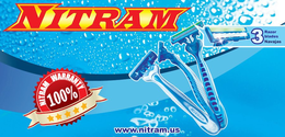 NITRAM 3 RAZOR BLADES NAVAJAS NITRAM WARRANTY 100% WWW.NITRAM.US trademark