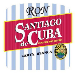 RON SANTIAGO DE CUBA CUNA DEL RON LIGERO CARTA BLANCA trademark