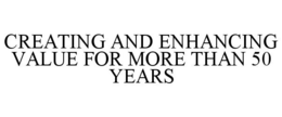 CREATING AND ENHANCING VALUE FOR MORE THAN 50 YEARS trademark