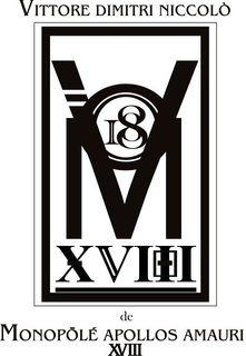 VM 18 VITTORE DIMITRI NICCOLÒ DE MONOPLÉ APOLLOS AMAURI XVIII trademark