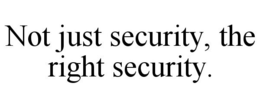 NOT JUST SECURITY, THE RIGHT SECURITY. trademark