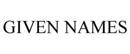 GIVEN NAMES trademark