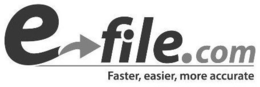E-FILE.COM FASTER, EASIER, MORE ACCURATE trademark