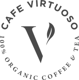 V CAFE VIRTUOSO 100% ORGANIC COFFEE & TEA trademark
