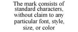 THE MARK CONSISTS OF STANDARD CHARACTERS, WITHOUT CLAIM TO ANY PARTICULAR FONT, STYLE, SIZE, OR COLOR trademark
