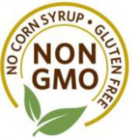 NO CORN SYRUP · GLUTEN FREE NON GMO trademark
