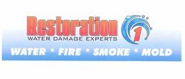 RESTORATION 1 WATER DAMAGE EXPERTS WATER  * FIRE * SMOKE * MOLD trademark