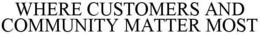 WHERE CUSTOMERS AND COMMUNITY MATTER MOST trademark