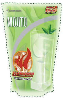 STRAW INSIDE READY 2 DRINK! COCKTAIL GASOLINA MOJITO GASOLINA URBAN BLENDS trademark