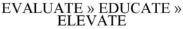 EVALUATE » EDUCATE » ELEVATE trademark