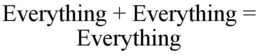 EVERYTHING + EVERYTHING = EVERYTHING trademark