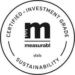 CERTIFIED + INVESTMENT GRADE M MEASURABL SUSTAINABILITY trademark