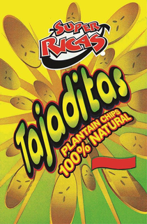 SUPER RICAS TAJADITAS PLANTAIN CHIPS 100% NATURAL trademark