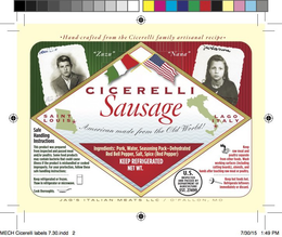 CICERELLI SAUSAGE trademark