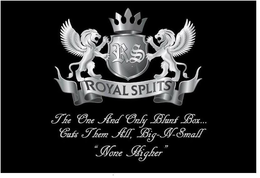 RS ROYAL SPLITS THE ONE AND ONLY BLUNT BOX . . . CUTS THEM ALL, BIG-N-SMALL "NONE HIGHER" trademark