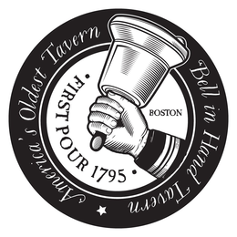 AMERICA'S OLDEST TAVERN BELL IN HAND TAVERN FIRST POUR 1795 BOSTON trademark