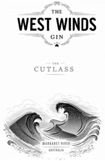 THE WEST WINDS GIN THE CUTLASS MARGARET RIVER AUSTRALIA trademark