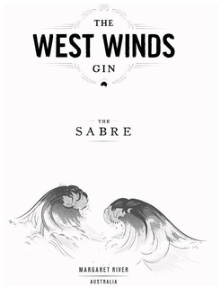 THE WEST WINDS GIN THE SABRE MARGARET RIVER AUSTRALIA trademark