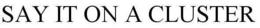 SAY IT ON A CLUSTER trademark