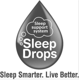 SLEEP SUPPORT SYSTEM SLEEP DROPS SLEEP SMARTER. LIVE BETTER. trademark