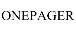 ONEPAGER trademark