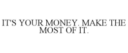 IT'S YOUR MONEY. MAKE THE MOST OF IT. trademark