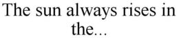 THE SUN ALWAYS RISES IN THE... trademark