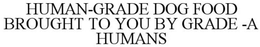 HUMAN-GRADE DOG FOOD BROUGHT TO YOU BY GRADE -A HUMANS trademark