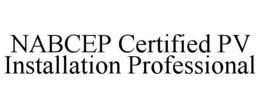 NABCEP CERTIFIED PV INSTALLATION PROFESSIONAL trademark