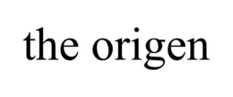 THE ORIGEN trademark