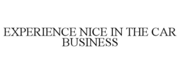 EXPERIENCE NICE IN THE CAR BUSINESS trademark