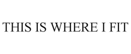 THIS IS WHERE I FIT trademark