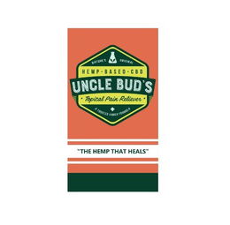 NATURE'S ORIGINAL HEMP - BASED - CBD UNCLE BUD'S · TOPICAL PAIN RELIEVER · A TRUSTED FAMILY FORMULA "THE HEMP THAT HEALS" trademark