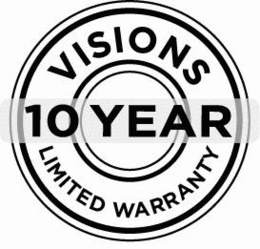 VISIONS 10 YEAR LIMITED WARRANTY trademark