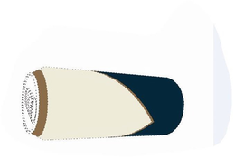 CONFIGURATION OF CAN IN COLORS CREAM, GOLD AND BLUE trademark