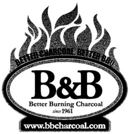 BETTER CHARCOAL. BETTER BBQ B&B BETTER BURNING CHARCOAL SINCE 1961 WWW.BBCHARCOAL.COM trademark
