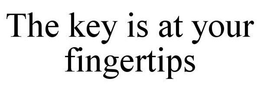 THE KEY IS AT YOUR FINGERTIPS trademark
