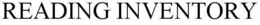 READING INVENTORY trademark