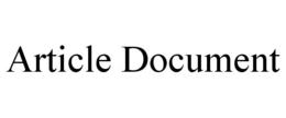 ARTICLE DOCUMENT trademark